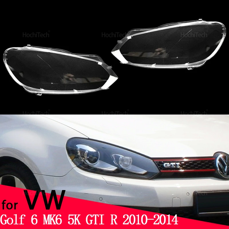 Scheinwerfer Objektiv Glas Shell Transparent Lampenschirm Schatten Auto Front Scheinwerfer Abdeckung für Volkswagen VW Golf 6 MK6 5K GTI R 2010-2014 Image