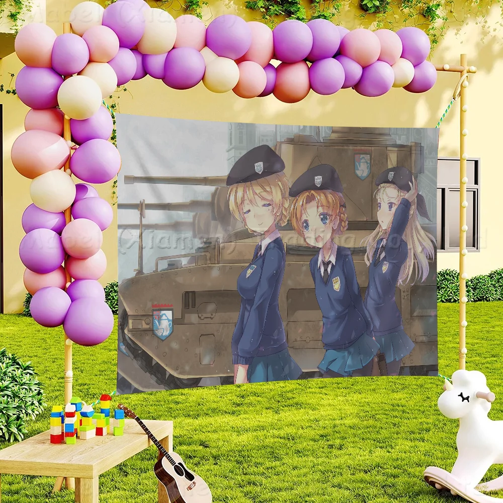 GIRLS Und PANZER Familienfeiern Outdoor-Atmosphäre Flaggen Campingdekorationen Banner Image