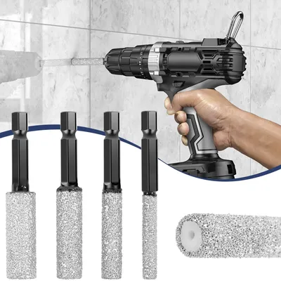 4Pcs Diamond Drill Bits 6/8/10/12mm Dry Diamond Drill Bit with Hex Shank Portable Ceramic Drill Bits Grinding Tile Drill Bits