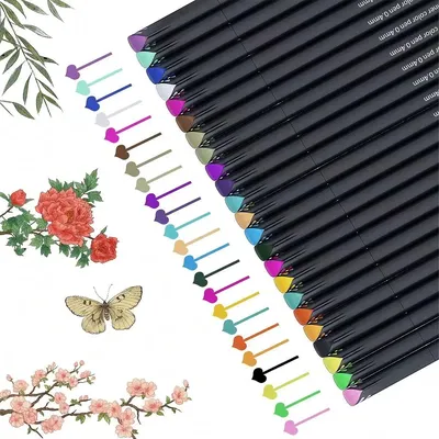 24 Farben Journal Planner Fine Point Drawing Markers, Fine Liner Pen zum Schreiben, Notizen machen, Kalender-Agenda-Ausmalen