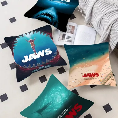 Classic Movie Jaws Kissenbezug Kissenbezug Dekor Kissenbezug Bedruckter Kissenbezug für Couch Image