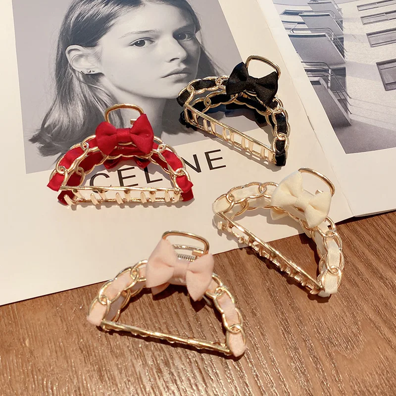 1 Stück Kopfbedeckungs-Haarspange, Griffclip auf der Rückseite des Kopfes, Haifisch-Griffclip, Schleifenclip, Haarspange, großer Schleifenclip Image