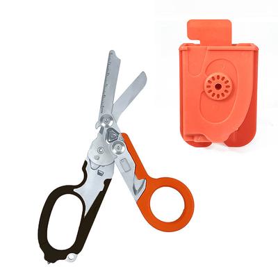 Emergency Response Trauma Shears with Holster, Stainless Steel Foldable Scissors Pliers, Outdoor Camping Rescue Scissors Glass Breaker Tool
