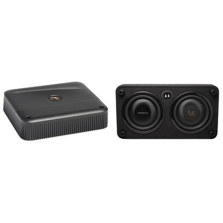 Infinity REFERENCE1000SSL Single 10â€� THIN enclosure with Passive Radiator with Infinity Reference-6001A Mono 600w X 1 Amplifier With Bass Knob