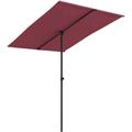 Helloshop26 - Ombrellone da esterno con palo in alluminio 2 x 1,5m rosso bordeaux x