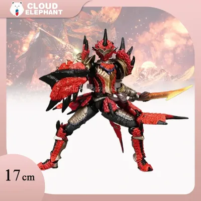 Monster Hunter Anime Figure Jinou Rathalos Swordsman Figure 17cm PVC Model Revoltech Yamaguchi