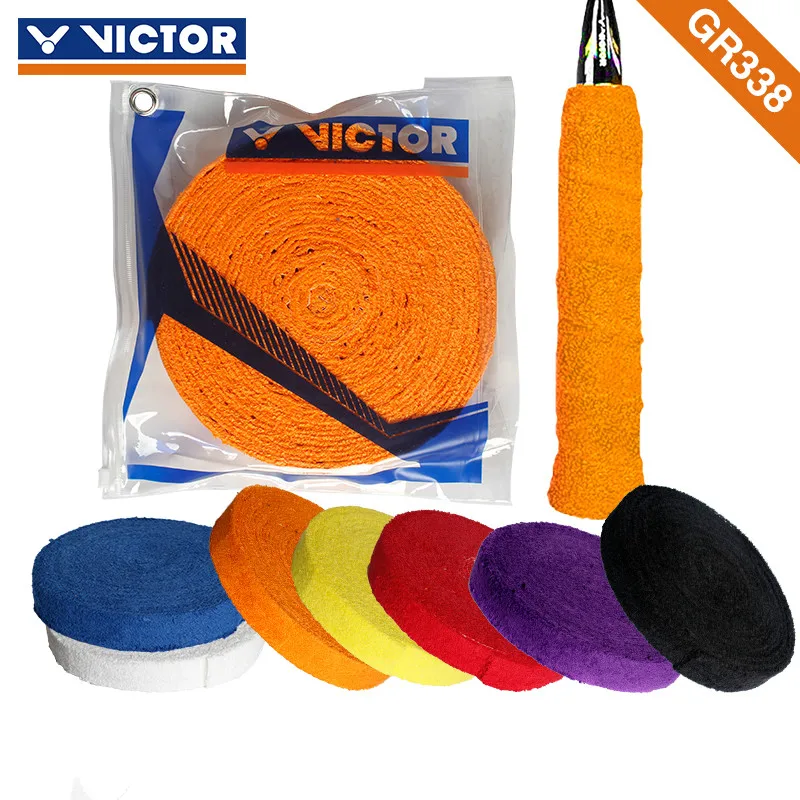 Original Victor Towel Badminton OverGrip Super Soft Grips Feel Towel Badminton Racket Hand Glue Tennis Racket Grip 1000cm Gr338