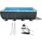 Ultra XTR Rectangular Frame Swimming Pool Set with Pump - Above Ground Backyard Large Rectangle Pool