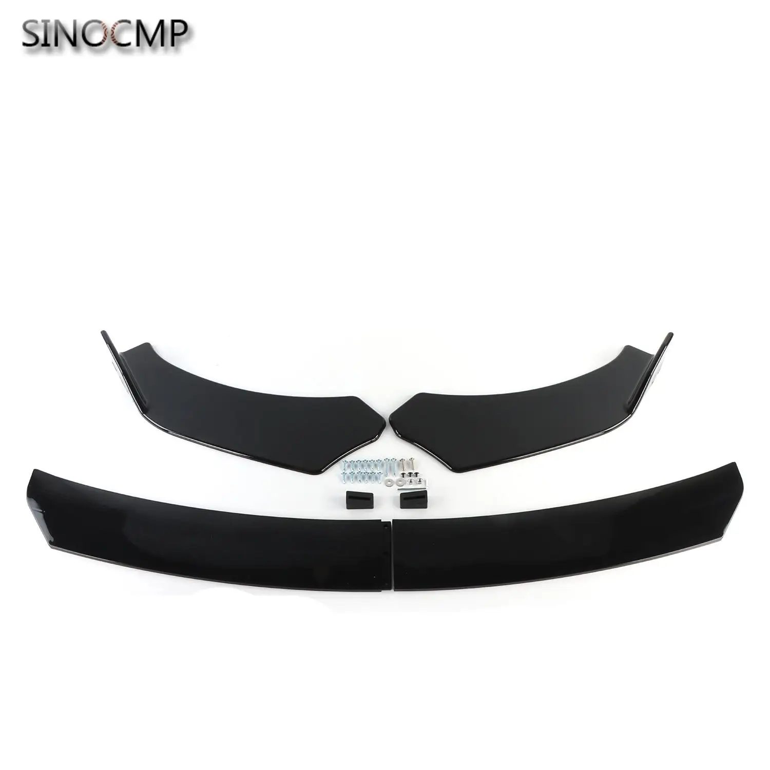 4PCS Universale Auto Gloss Nero Paraurti Anteriore Labbro Mento Spoiler Splitter Body Kit Per BMW Mercedes Benz AUDI LEXUS Infiniti HONDA