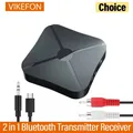 VIEKFON KN319 Trasmettitore Ricevitore Bluetooth 2 in 1 Convertitore ricevitore audio stereo Adattatore wireless con RCA 3,5 mm AUX per auto