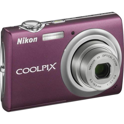 Nikon Coolpix S220 10MP Digital Camera with 3x Optical Zoom and 2.5 inch LCD (Plum) (Renewed)