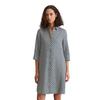 Midikleid MARC O'POLO "mit Print-Muster", Damen, Gr. 34, Normalgrößen, multi, muted blau, Obermaterial: 100% Leinen; Futter: 100% Nicht verfügbar, bedruckt, relaxed fit knielang, 3/4-Ärmel Manschette, Kleider