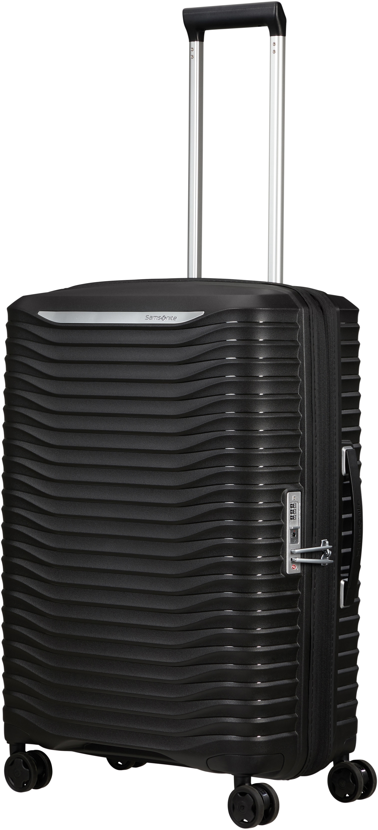 Hartschalen-Trolley SAMSONITE "UPSCAPE, verschiedene Größen und Farben", Gr. B/H/T: 47 x 68 x 28 75, schwarz, Polypropylen, gestreift, Modisch, Koffer, Volumenerweiterung Reisegepäck Hartschalen-Koffer TSA-Zahlenschloss Image