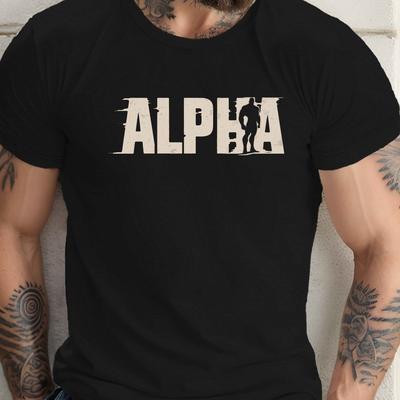 "TEMU Plus Size Men's T-shirt - Casual Black With White "" Print, Short Sleeve, Polyester, Machine Washable, Comfortable Apparel | Round Neckline | Nontransparent Fabric, Plus Size" Image