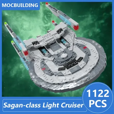 Sagan-klasse Licht Cruiser Modell Moc Bausteine Diy Montieren Ziegel Raum Pädagogisches Kreative Image