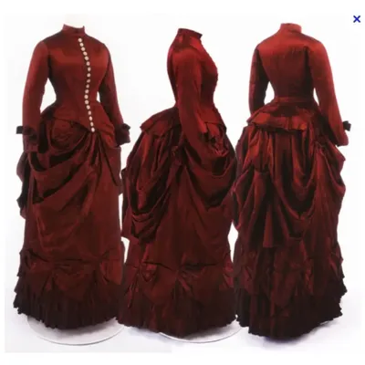 Viktorianisches Bustle-Ballkleid-Kostüm für Damen, 1860er-Jahre, Bürgerkrieg, viktorianische Image