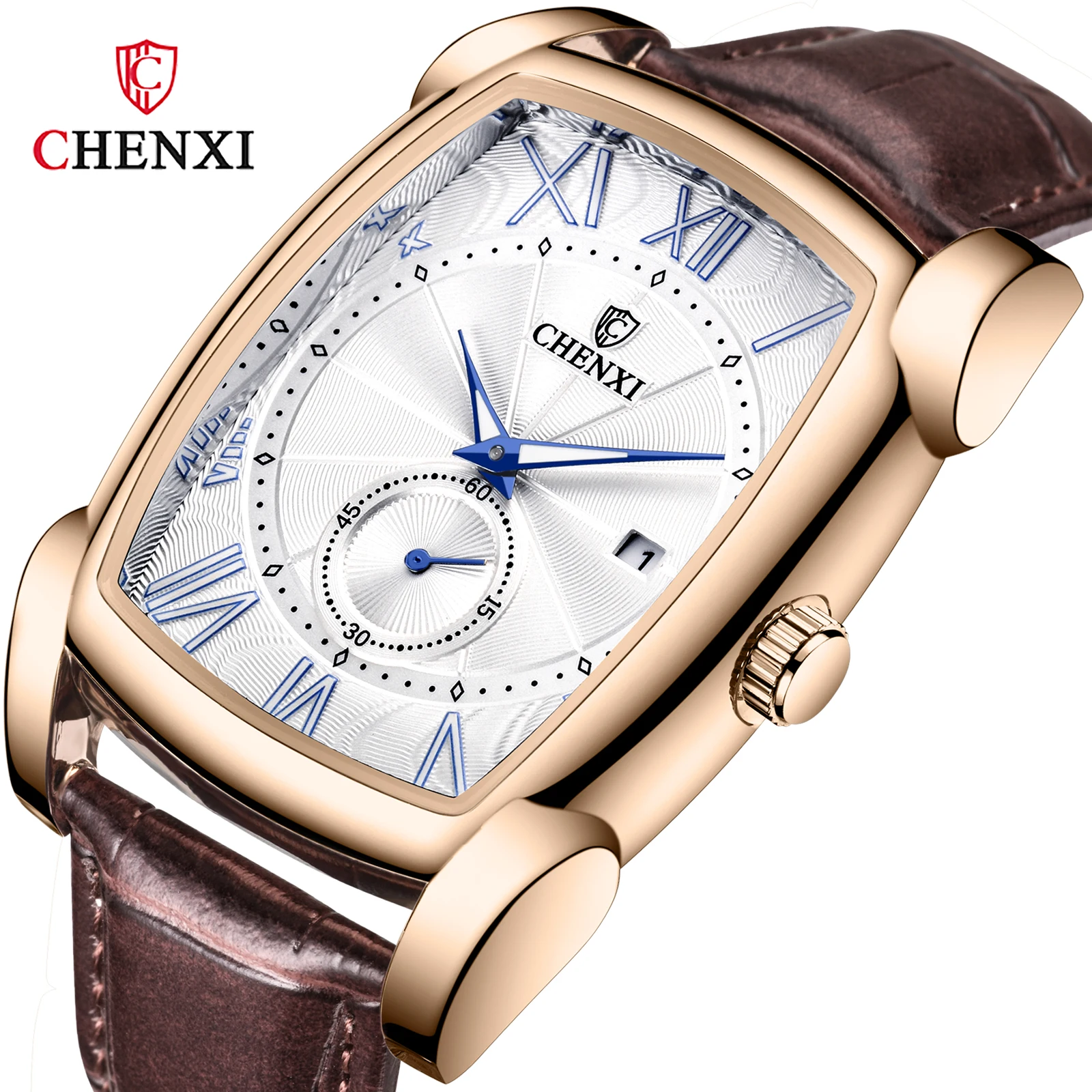 Chenxi Original Uhr Geschenke für Männer Luxus Quarz leuchtenden Kalender wasserdichte Armbanduhren Leder Herren uhren lässige Mode Image
