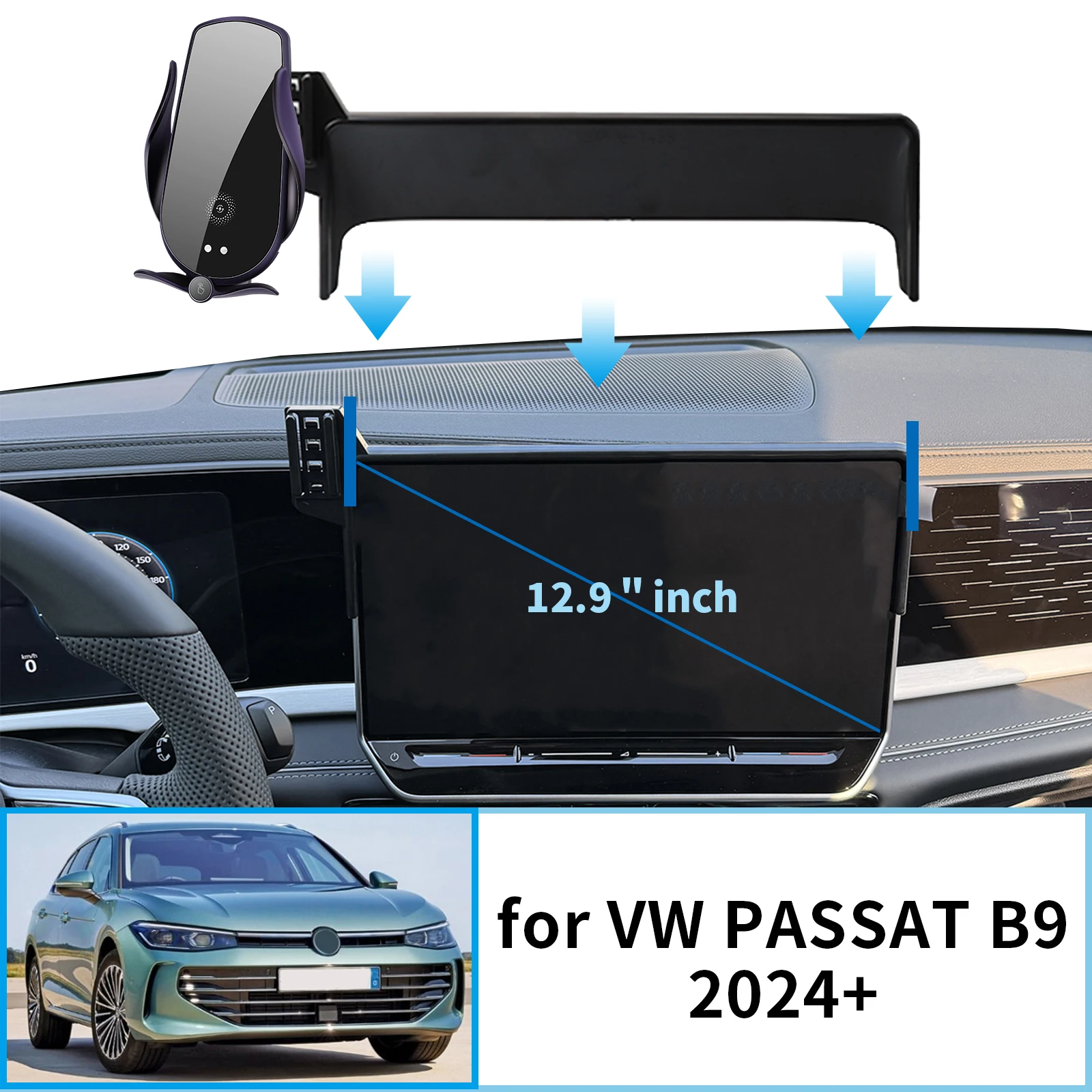 Für Volkswagen VW Passat B9 2024 2025 (12,9 Zoll) GPS-Halterung Navigationsständer Autozubehör Image