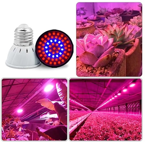 Pflanzenlampe E27 LED Pflanzenlichtbecher mit 80 LEDs 110/220 V Zusatzlicht für die Aufzucht von Sukkulenten und Setzlingen Image