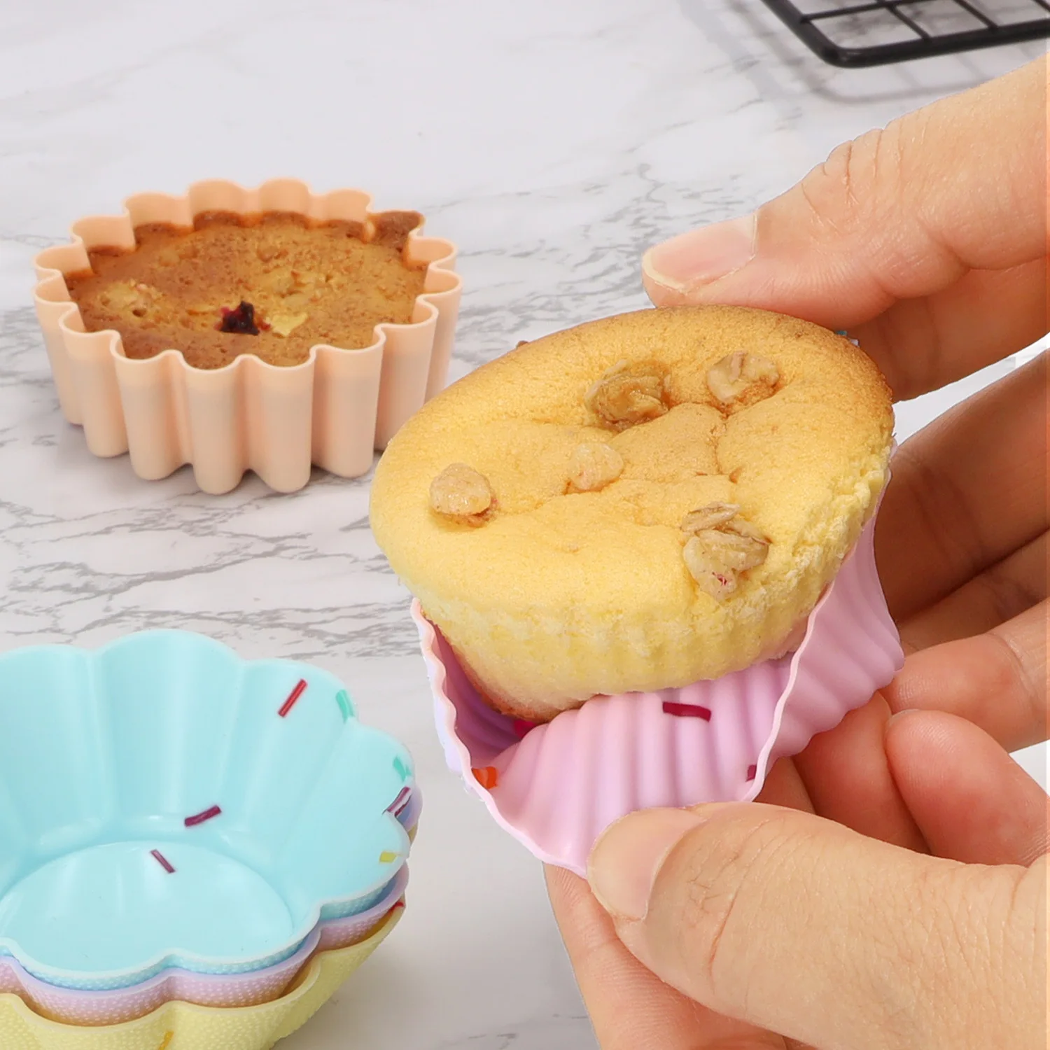 5 Teile/satz Silikon Kuchen Form Muffin Cupcake Backformen DIY Kuchen Dekorieren Werkzeuge Kuchen Tasse Küche Kochen Backformen Maker