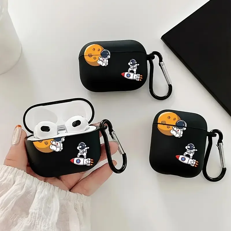 Astronaut Fall für AirPods 4 3 4th Fall für AirPods Pro 2 1 Pro 3 USB C Abdeckung Mond Kopfhörer Funda für Airpod pro 2 3 Fällen Coque Image