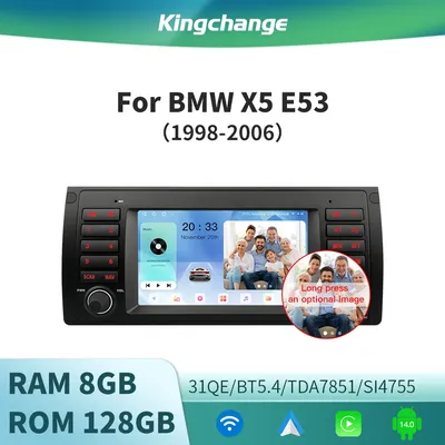 Kingchange Android 14 7" 2 Din Car Multimedia Radio Stereo For BMW E53 X5 1995-2003 CarPlay Auto