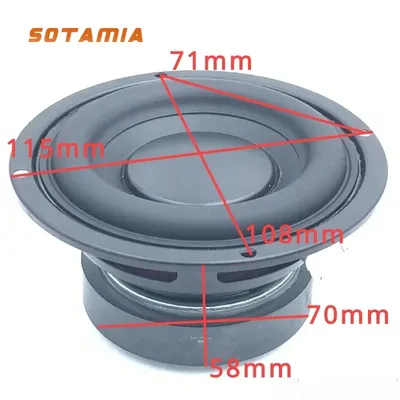 SOTAMIA 1Pcs 4.5 Inch Woofer Speaker Audio 4Ohm 30W Low Frequency Home Theater Hifi Music Bass