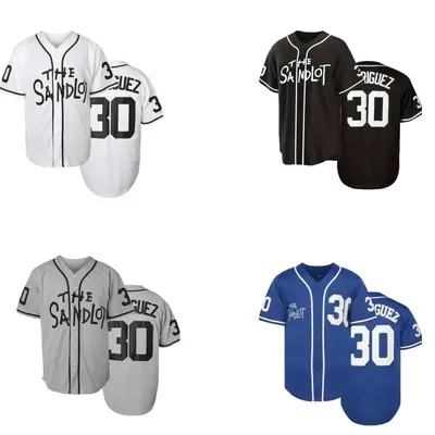 Men's#30 The Sandlot Classic Design Baseball Jersey, Retro Baseball Shirt, Slightly Stretch