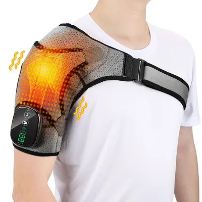 Electric Shoulder Brace 3 Gear Heated and Vibration Massage Shoulder Support Massage Belt Gifts for