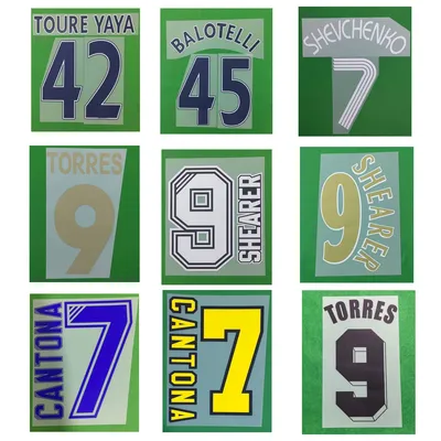 Retro Nameset Printing League Club 1992 1997 1998 2000 Customize Name Number Heat Transfer Soccer Patch Badge
