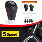 Universale 5 Velocità Manuale In Pelle Punto Rosso Pomello Del Cambio Auto Gear Stick Pomello Del