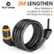 WEST BIKING 2M Lengthen Bike Password Lock Anti Theft MTB Road Bicycle Cable Lock Electric Bike
