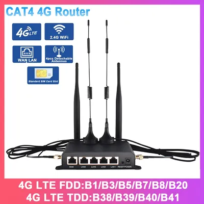 KuWFi 300Mbps CAT4 4G LTE Router Wireless WiFi Router 4pcs Detachable Antennas with WAN LAN RJ45