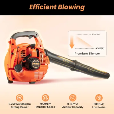 25.4CC 2-Stroke Gas Powered Leaf Blower Engine Handheld Blower Powerful Wind Snow Blower 7000rpm for