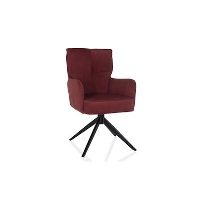 Esszimmerstuhl / Drehstuhl TARUGO Stoff rot hjh LIVING Image