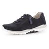 Keilsneaker GABOR ROLLINGSOFT, Damen, Gr. 44, blau (nachtblau), Nubukleder, unifarben, sportlich, Schuhe Sneaker, Freizeitschuh, Halbschuh, Schnürschuh mit OPTIFIT-Wechselfußbett