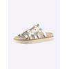 Pantolette HEINE, Damen, Gr. 39, gold (goldfarben), Rindsleder, Glattleder, modisch, Schuhe