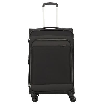 d & n Travel Line 9504 4 Rollen Trolley M 67 cm mit Dehnfalte black Schwarz Herren Image