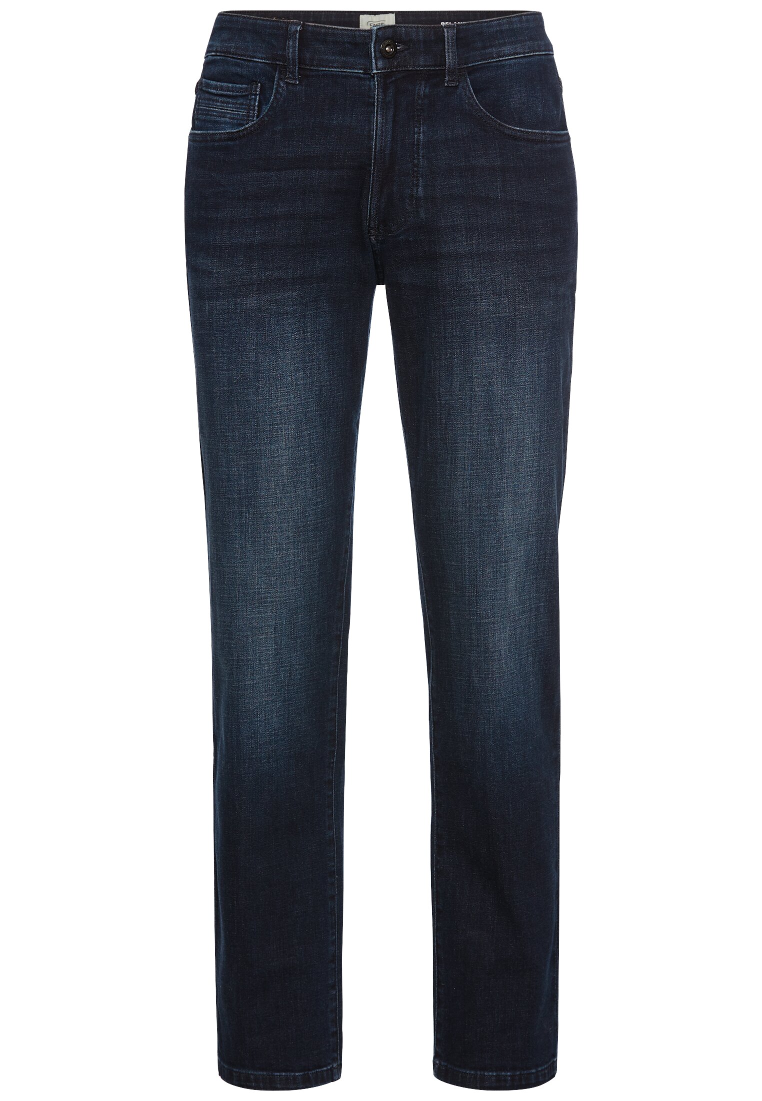 Regular-fit-Jeans CAMEL ACTIVE, Herren, Gr. 32, Länge 30, blau (night blau), Denim/Jeans, Obermaterial: 85% Baumwolle, 13% Polyester, 2% Elasthan, unifarben, regular fit knöchellang, Jeans, mit Leder-Badge