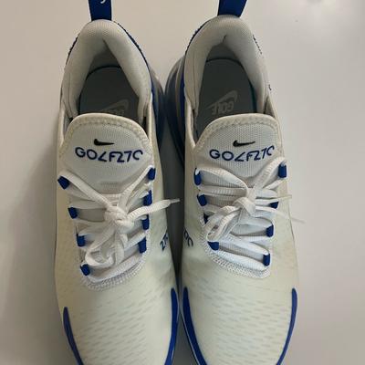 Nike Shoes | Golf Shoes-Nike Men's White And Blue Golf Shoes | Color: Blue/White | Size: 10.5