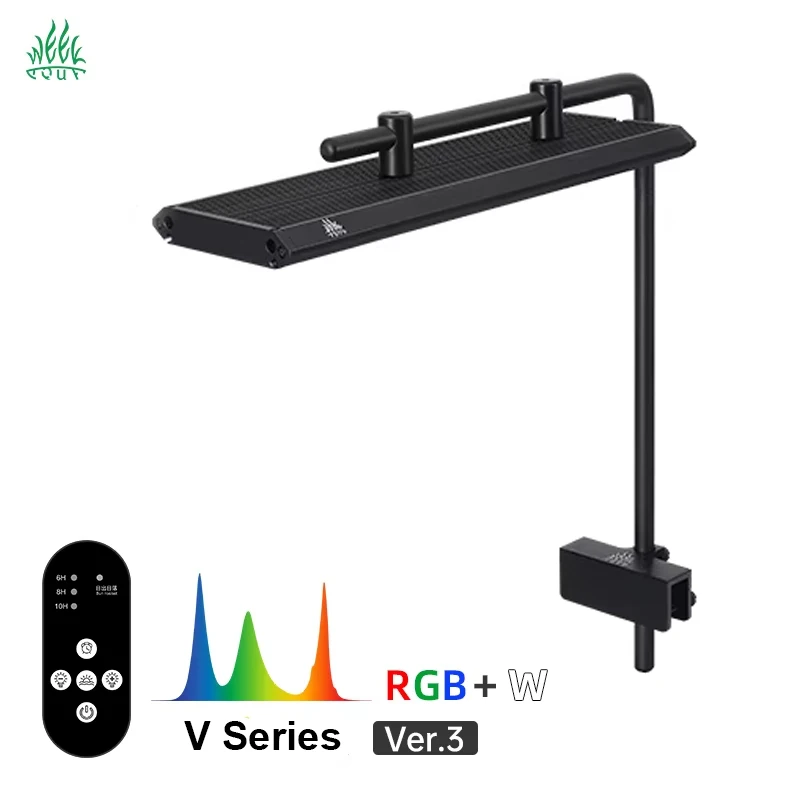 WEEK AQUA V-Serie Vollspektrum-Aquariumlampe mit einstellbarem Licht und Lichthalter, Wrgb-Aquariumleuchte Image