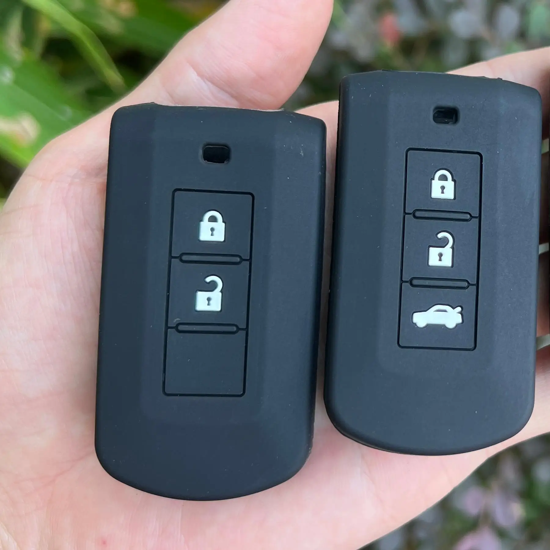 Silikon Auto Fob Schlüssel Fall Halter Abdeckung Shell Tasche Set für MITSUBISHI Ralliart OUTLANDER Lancer EX ASX Colt Grandis Pajero Sport Image