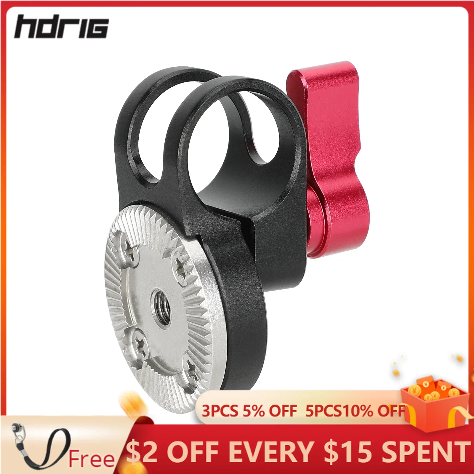 Hdrig 19mm Stangen klemme mit Arri-Style Rosette m6 Innengewinde Kamera Zubehör für Studio System Stangen klemme Image