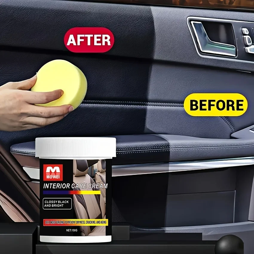 Pflegecreme für den Autoinnenraum – Kunststoff-Restaurator und Erneuerungswachs für Autoinnenräume und Paneele, Kratzer- und Fleckenentferner, Glanzverstärker Image