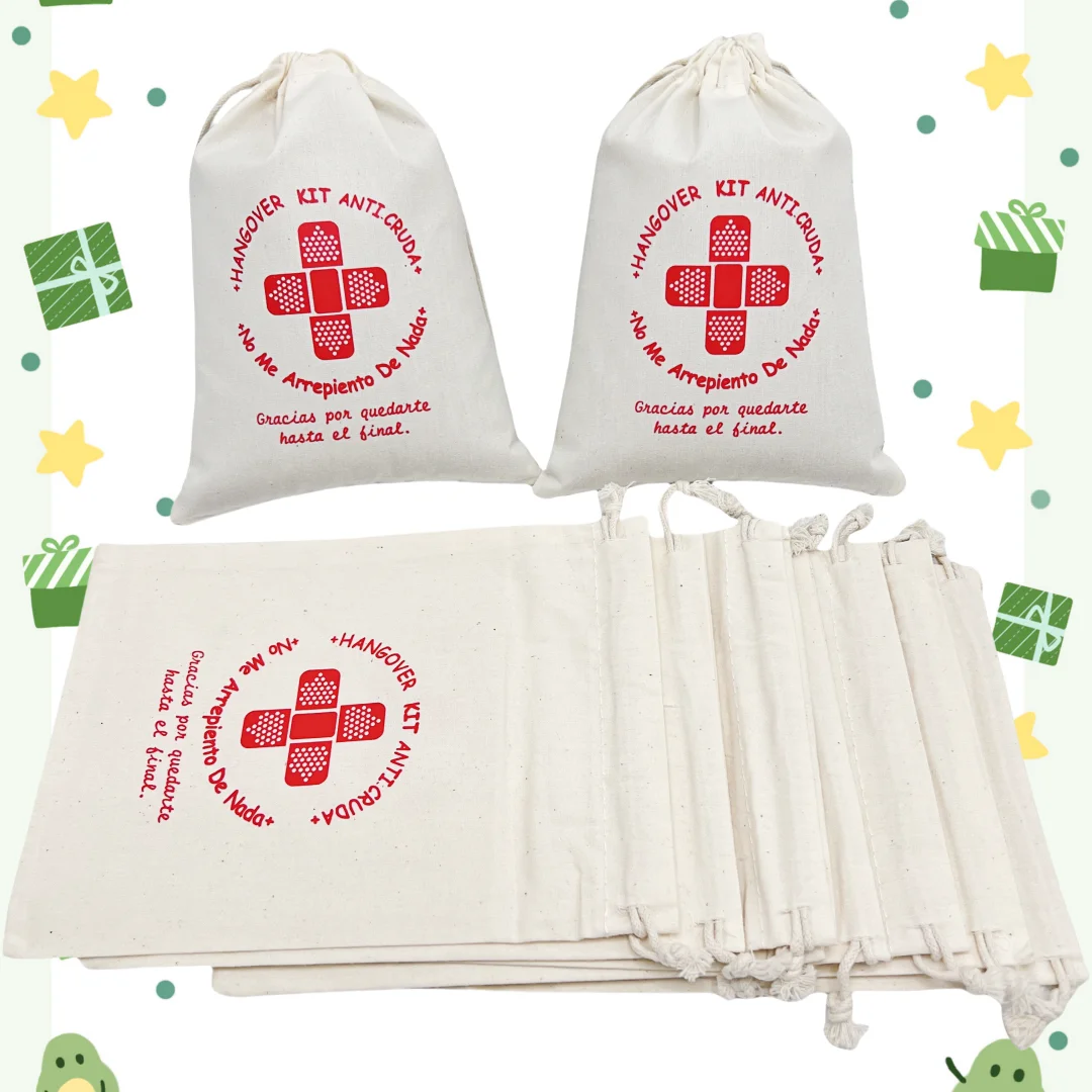 5 Stück spanische Party-Wakeup-Tasche, Party-Geschenktüte, Aufbewahrungstasche, Kater-Erholungsset, Überleben, Junggesellenabschied, Braut, Hochzeit Image