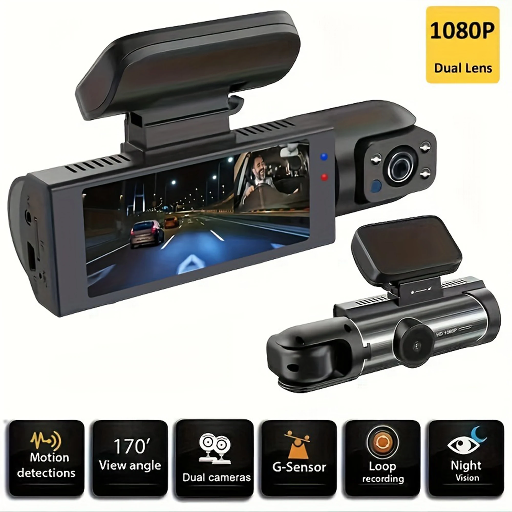 Dual Objektiv Auto DVR FHD 1920*1080P Dash Kamera Kabine Dashcam Fahrzeug Video Dash Cam Stick Recorder innen Mini Dvrs Black Box