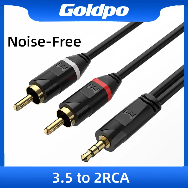 Goldpo RCA Audio Kabel Stereo 3,5mm zu 2RCA Kabel Stecker Auf Buchse AUX RCA Jack Y Splitter Für Verstärker audio Heimkino Draht Image