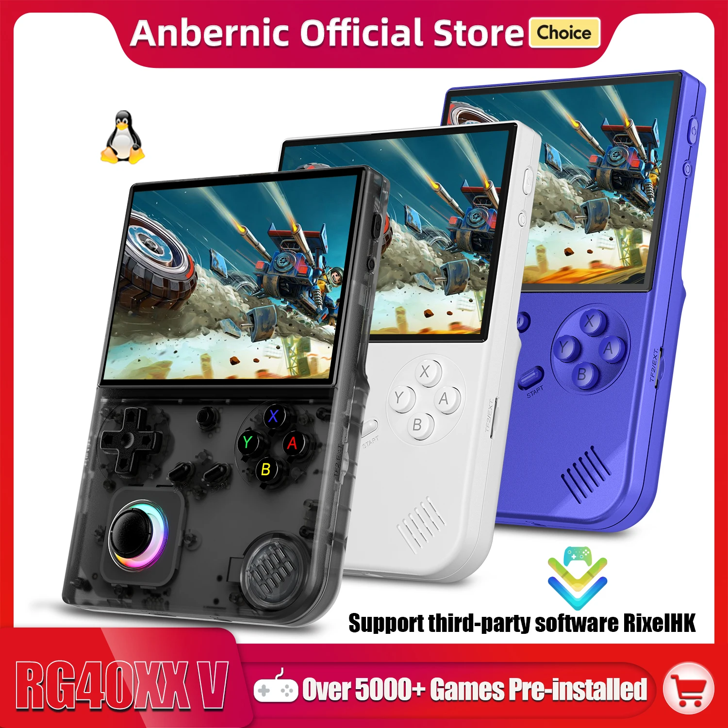ANBERNIC RG 40XXV 64 Bit Linux 4,0'' IPS 640*480 Bildschirm Tragbarer Game-Player TV-HD-Out 3200 mAh Akku RGB-Joystick mit APP Image