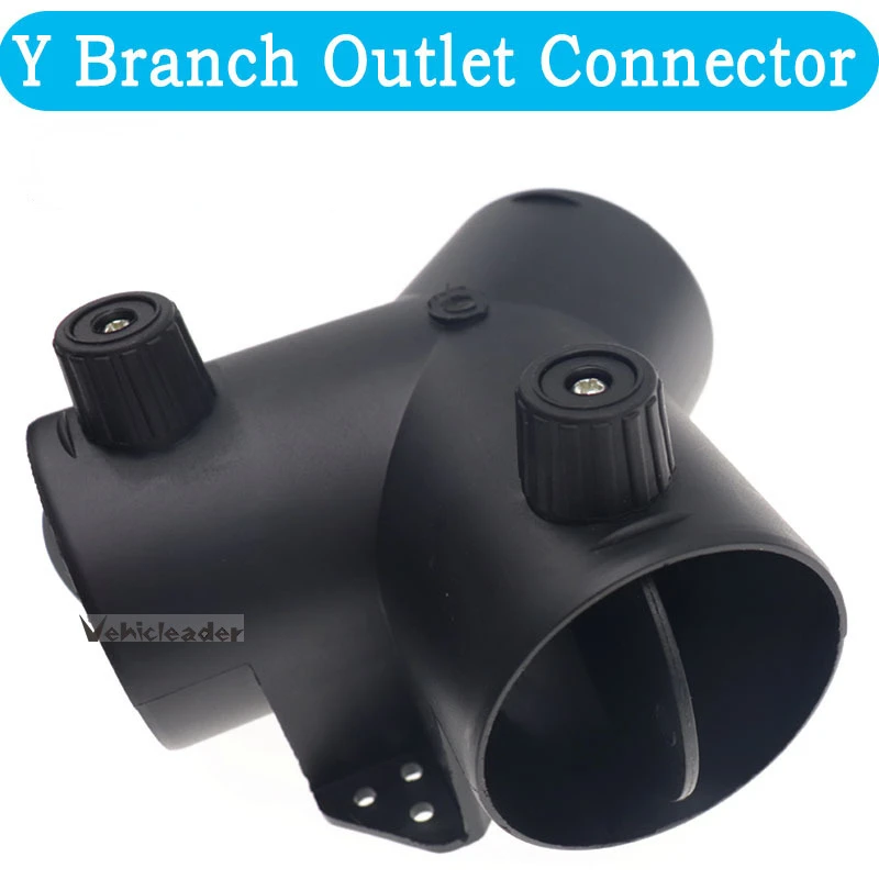 60/75mm Car Heater Air Vent Ducting Y Branch Heater Exhaust Connector w/Regulating Valve Flap For Webasto Diesel Parking Heater