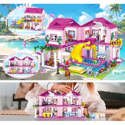 Creative City Summer Villa Building Blocks Architecture Model MOC Creative Design Assemble Bricks